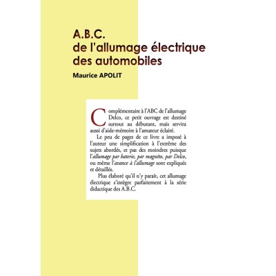 A.B.C. de l'allumage électrique des automobiles
