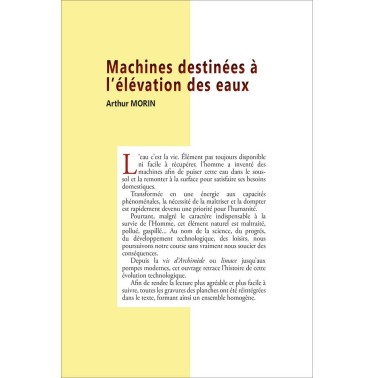 Machines destinées à l'élévation des eaux