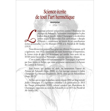 Science écrite de tout l'art hermétique