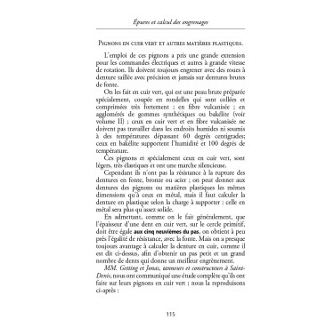 Engrenages et vis sans fin
