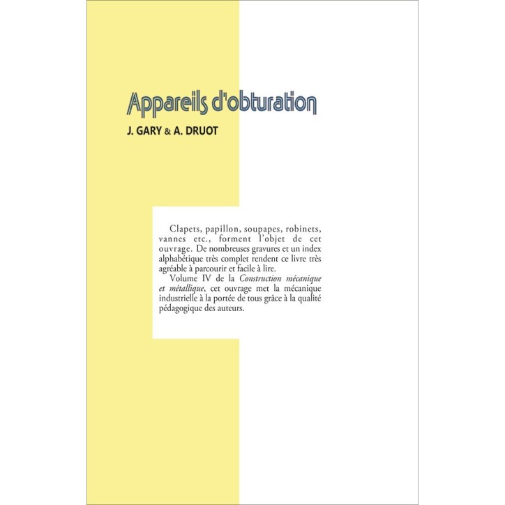 Appareils d'obturation Appareils d'obturation