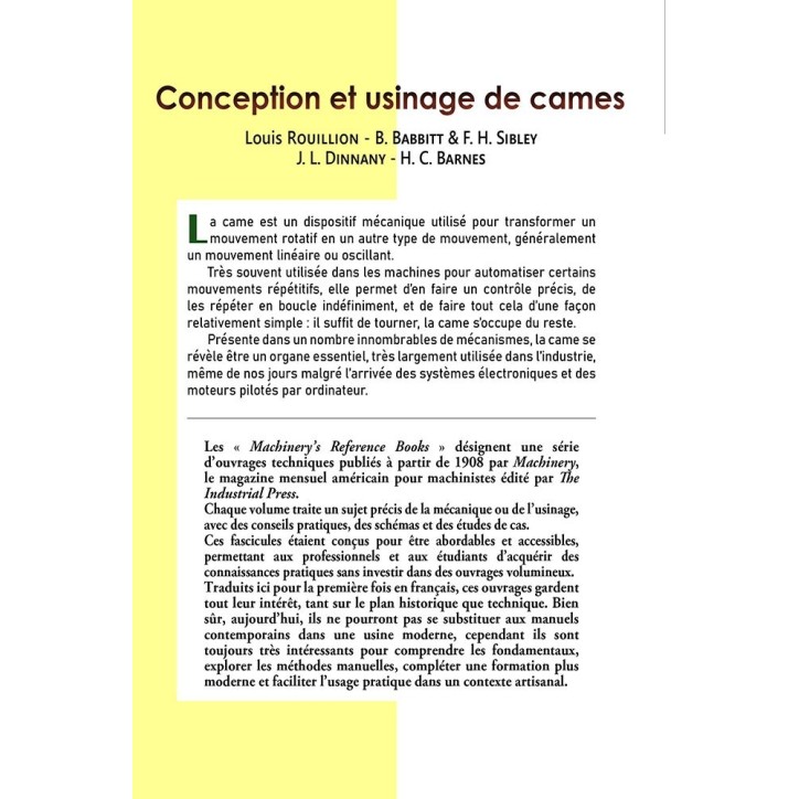 Conception et usinage de cames Conception et usinage de cames