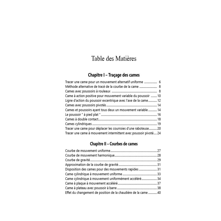 Conception et usinage de cames Conception et usinage de cames