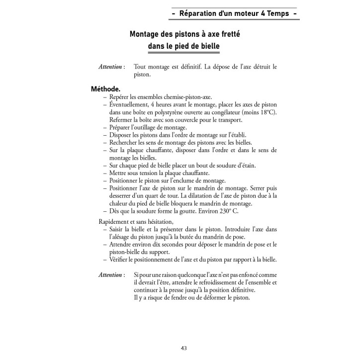 Réparation d'un moteur 4 Temps Réparation d'un moteur 4 Temps