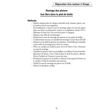 Réparation d'un moteur 4 Temps