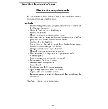 Réparation d'un moteur 4 Temps