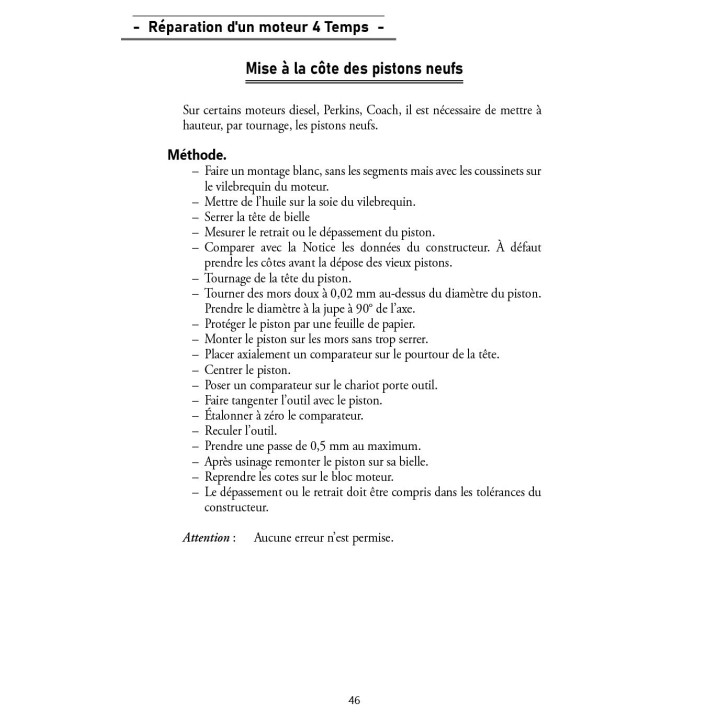 Réparation d'un moteur 4 Temps Réparation d'un moteur 4 Temps