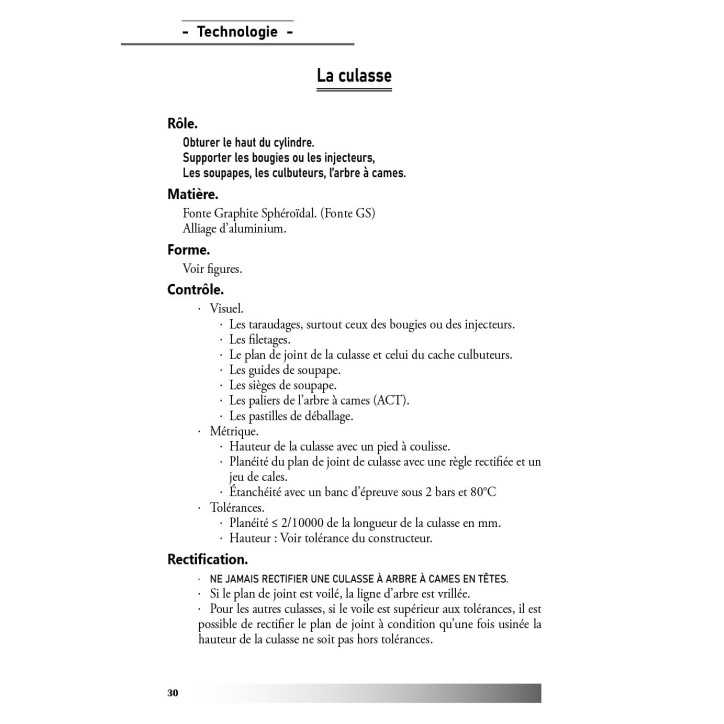 Technologie d'un moteur 4 Temps