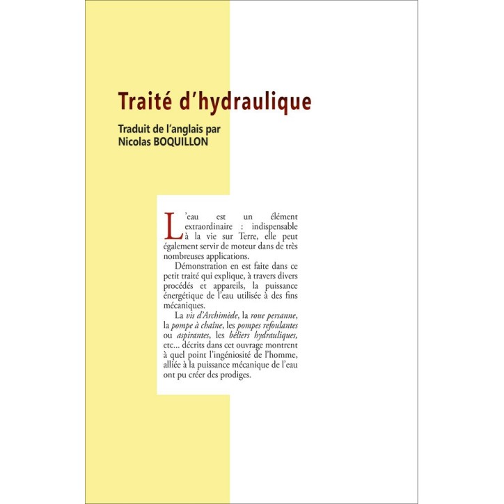 Traité d'hydraulique Traité d'hydraulique