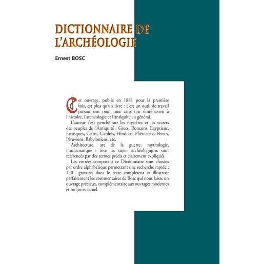 Dictionnaire général de l'archéologie