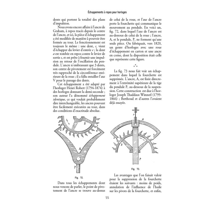 Échappements d'horloges et de montres Échappements d'horloges et de montres