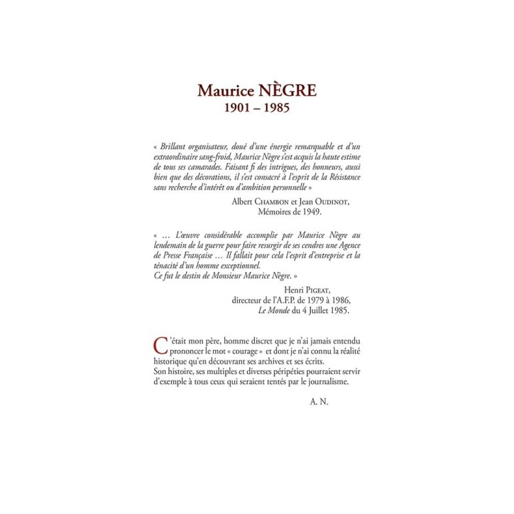 Il était une fois un journaliste - Maurice NEGRE Il était une fois un journaliste - Maurice NEGRE