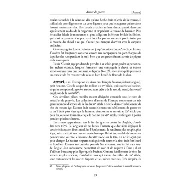 Dictionnaire des armes offensives et défensives