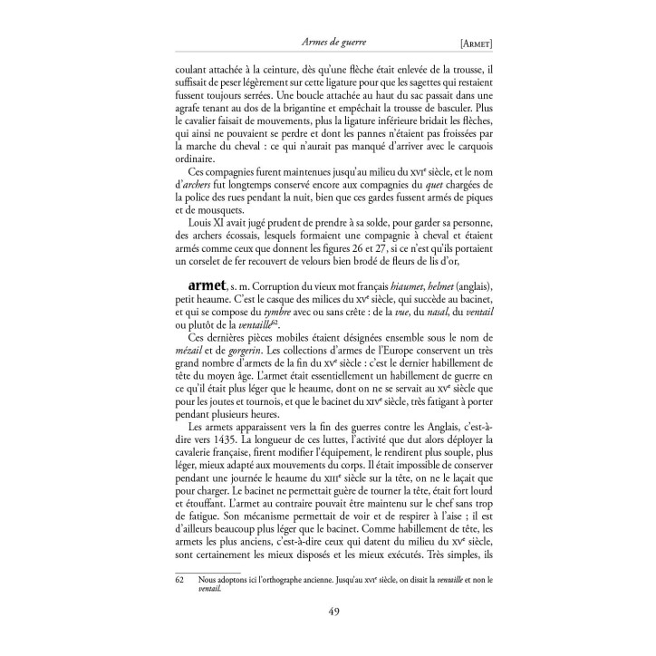 Dictionnaire des armes offensives et défensives Dictionnaire des armes offensives et défensives