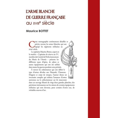 L'arme blanche de guerre française au XVIIIe siècle