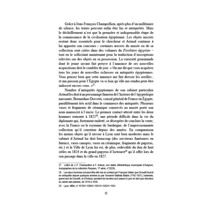 François Artaud et les frères Champollion - Correspondance