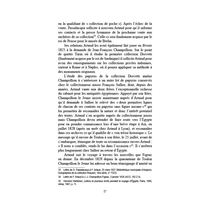 François Artaud et les frères Champollion - Correspondance